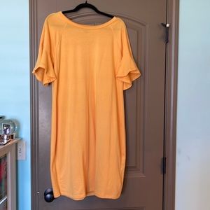 A.N.A Short Sleeve Yellow MIDI Dress